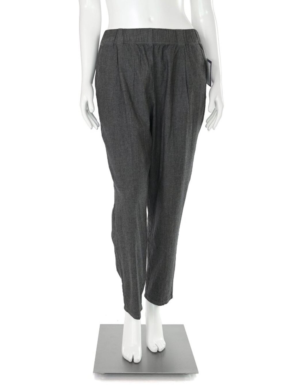 NWT Eileen Fisher $168 Black Twill Tapered Ankle Pant Women's sz L